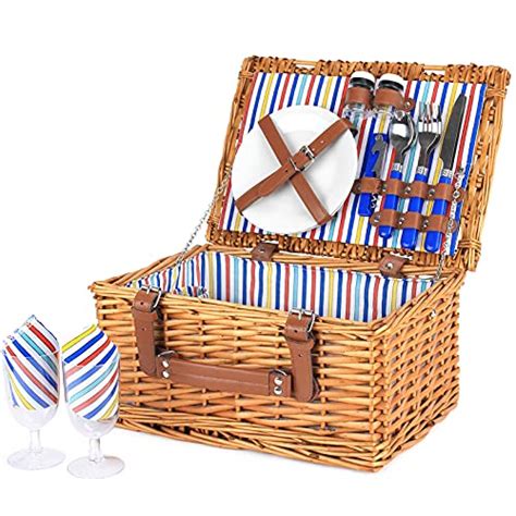 Top 10 Best Choice Products 4 Person Wicker Picnic Basket W Cutlery