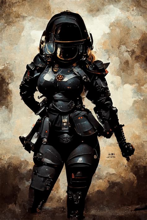 Midjourney Prompt Feminine Space Marine Badass Dommy Prompthero