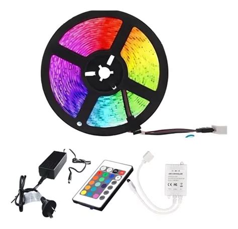 Kit Led Multicolor M Flexible Control Remoto Color De La Luz Rgb Tira