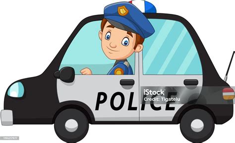 卡通員警警車向量圖形及更多交通方式圖片 交通方式 人 保安 Istock