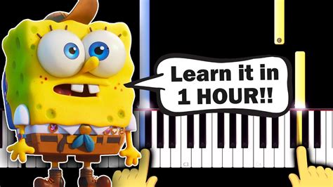 Spongebob 3d Theme Song Easy Piano Tutorial Youtube