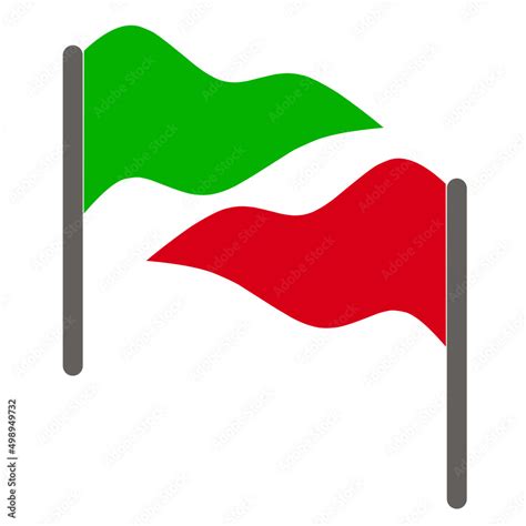 Red Flag And Green Flag Icon Vector Stock Vector Adobe Stock