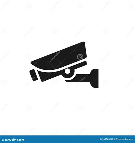 Icono De Vector Negro De C Mara De Videovigilancia Ilustraci N Del