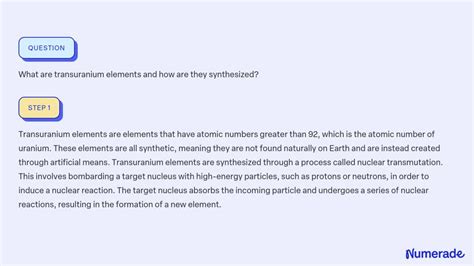 SOLVED:What are transuranium elements and how are they synthesized?