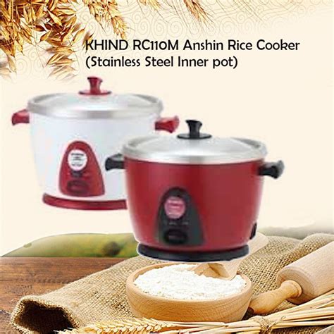 KHIND RC110M Anshin Rice Cooker Stainless Steel Inner Pot Shopee