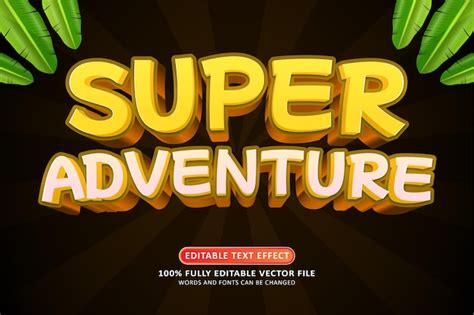 Titre Du Jeu D Aventure Super 3d Effet De Texte Moderne Modifiable