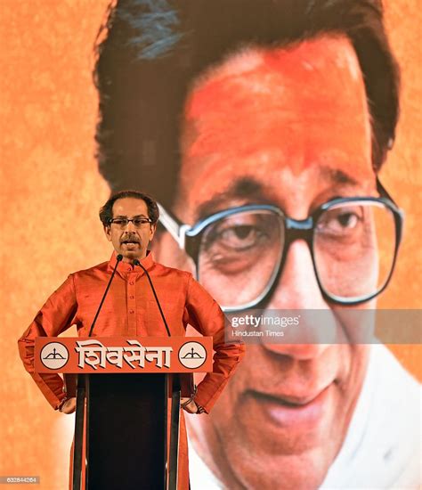 Shiv Sena Chief Uddhav Thackeray Addresses During A Rally Ahead Of