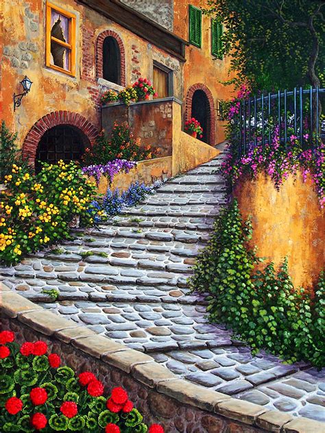 Tuscan Village Painting By Patrick Orourke Fine Art America