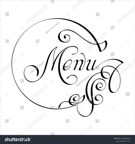 70 Menu Hand Drawn Pen Ink Style Menu Word Images, Stock Photos, 3D ...