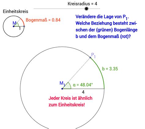 Bogenma Geogebra