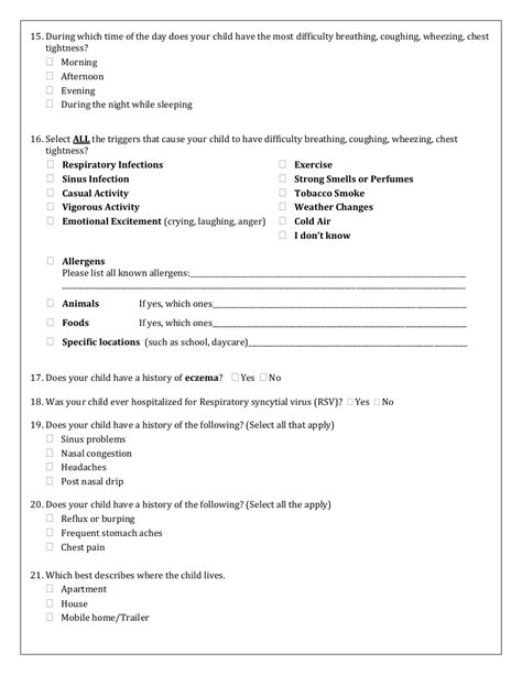 Asthma Assessment Form Wilmington Health Fill Out Sign Online And Download Pdf Templateroller