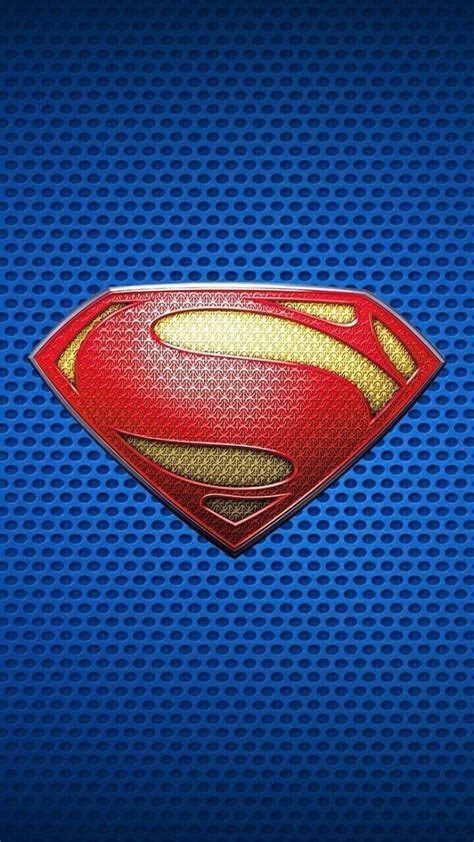 The Superman Symbol Is Shown In Red And Yellow On A Blue Background