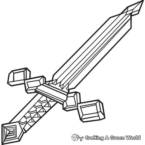 Minecraft Sword Coloring Pages Free And Printable