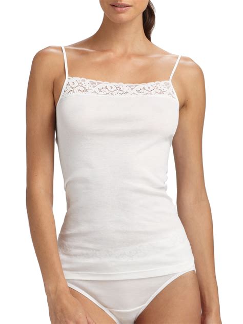 Hanro Moments Spaghetti Camisole In White Lyst