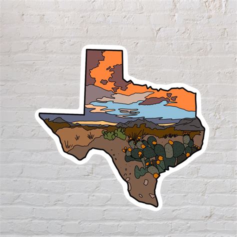 Texas Sticker 3 Etsy