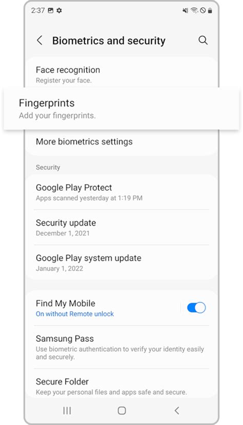 How To Set Up Fingerprint Sensor On The Galaxy S22 Series Samsung My