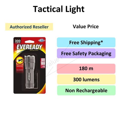 Genuine Eveready Torch Light 300 Lumens Tactical Light Mltv321 Lazada