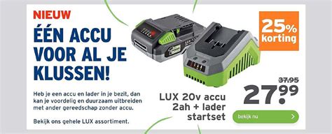 Lux V Accu Ah Lader Startset Aanbieding Bij Gamma Folders Nl