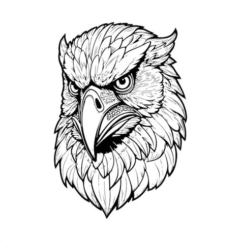 Premium Vector | Intricate outline drawing of an eagle