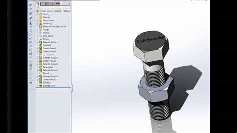 Solidworks Lecciones Modelado 3D Tornillo Y Tuerca YouTube