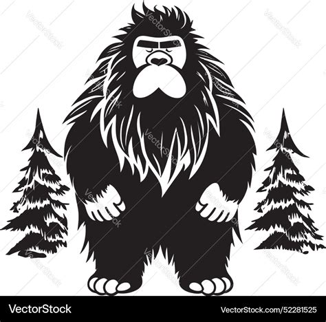 Whimsical wanderer cute sasquatch logo design Vector Image