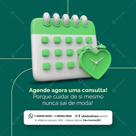 Clínica Médica Agende agora uma consulta Social Media PSD Editável