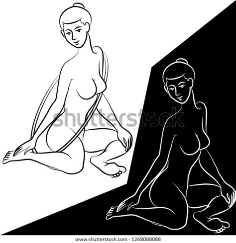 Hand Drawn Naked Woman Stock Vector Royalty Free 1268088088