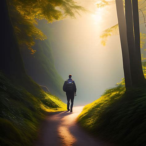 Bengraves A Man Walking Down A Winding Path Through The Forest Not