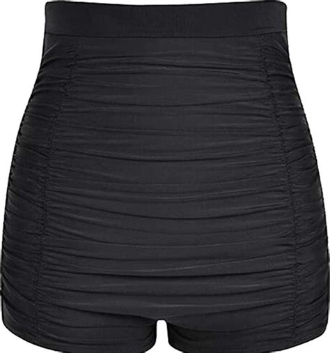 Lovache Women S High Waisted Swim Shorts Ruched Boyleg Tummy Control Bikini Bottom Shopstyle