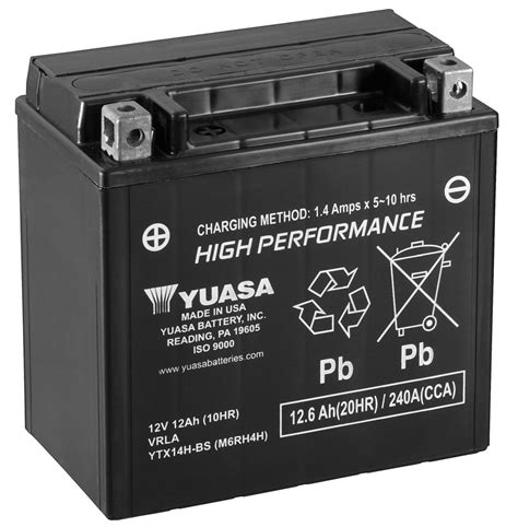 Yuasa YTX14H BS High Performance MF Motorcycle Battery