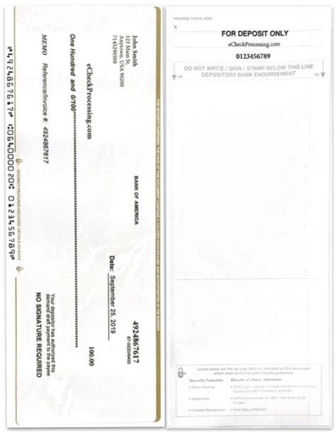 Sample Check - eCheck Processing - Sample RCC