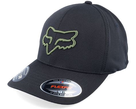 Lithotype Hat Black Green Flexfit Fox Cap Hatstoreworld