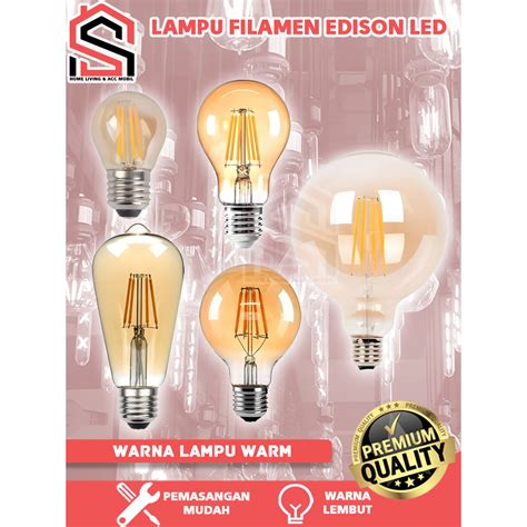 Jual LAMPU FILAMEN LED 4W FILAMEN EDISON LED BULB BOHLAM LAMPU LED