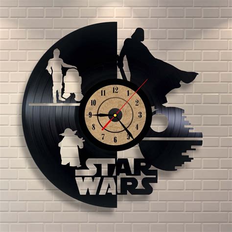 Laser Cut Vinyl Record Clock Star Wars Wall Decor Free Vector File Free