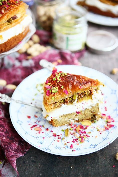 Pistachio Baklava Cake With Whipped Mascarpone Cream