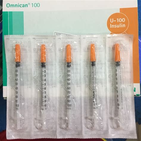 Bơm tiêm tiểu đường Omnican 1ml 100 IU B Braun cam 100 cái