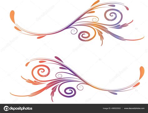 Decorative Colorful Floral Borders Frames Isolated White Background Vector Illustration — Stock