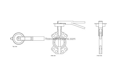 butterfly valve  cad drawings