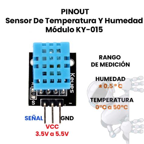 Sensor De Temperatura Y Humedad Relativa Dht11 Robot Electronica