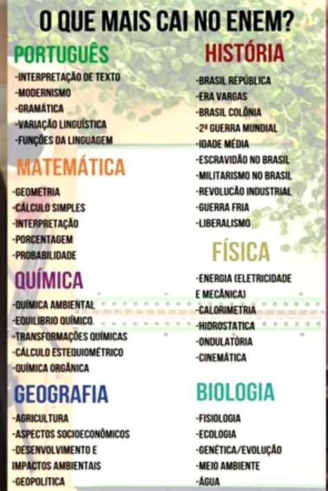 O Que Cai Mais No Enem