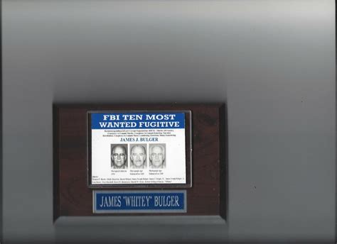 James Whitey Bulger Wanted Poster Plaque Mafia Organized Crime Mobster Mob