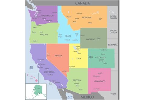 West Region States Map