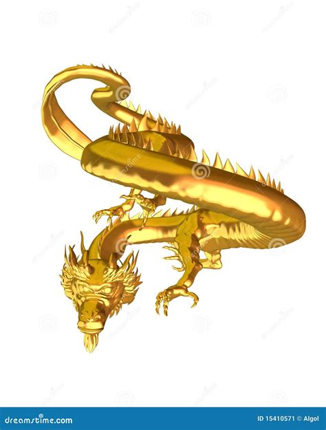 Golden Chinese Dragon 1 Stock Illustration Illustration Of Bright