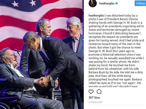 George H W Bush Apologises After Actress Heather Lind Said He Sexually