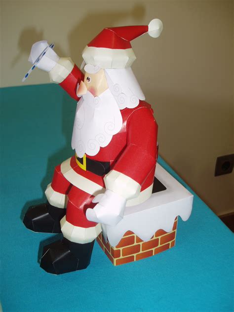 Papercraft Conjunto Navide O Santa Claus En Su Trineo Manualidades A