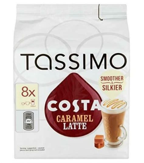 Tassimo Costa Caramel Latte Coffee Pods Pack Of 5 40 Servings For Sale Online Ebay