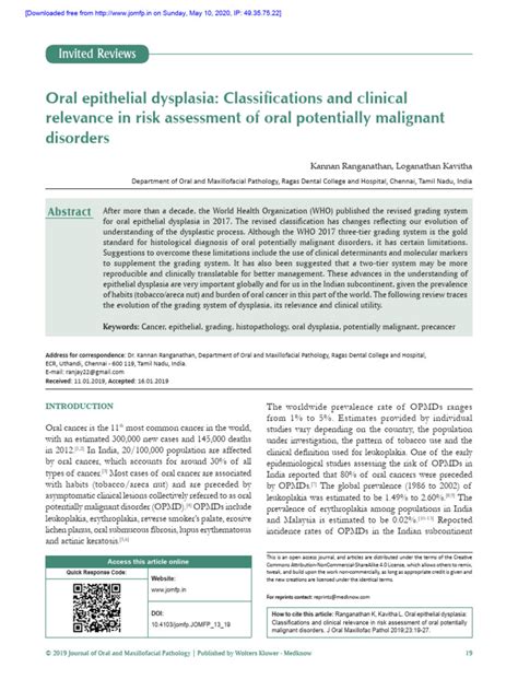 Epithelial Dysplasia | PDF | Medical Specialties | Clinical Medicine