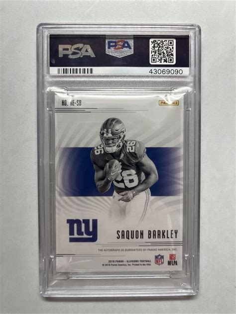 Panini Illusions Saquon Barkley Rookie Endorsements Blue Psa