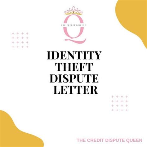 Identity Theft Dispute Letter Template Credit Repair Diy Etsy