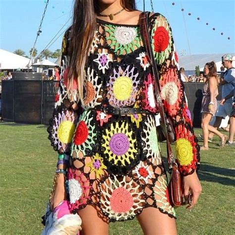 Easy Crochet FESTIVAL Beach DRESS Pattern Pdf BOHO Cover Up Granny